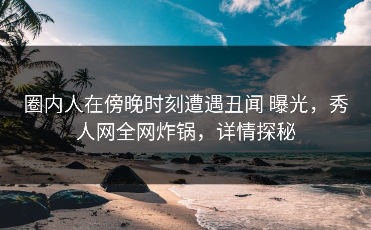圈内人在傍晚时刻遭遇丑闻 曝光，秀人网全网炸锅，详情探秘